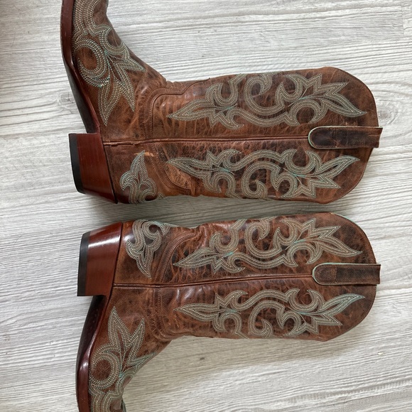 Old Gringo | Rust Diego Cowboy Boots Turquoise Stitching 7.5 Western Cowgirl - Picture 9 of 9
